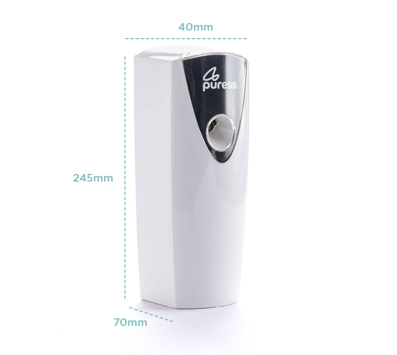 Puress Air Freshening Dispenser with measurementss